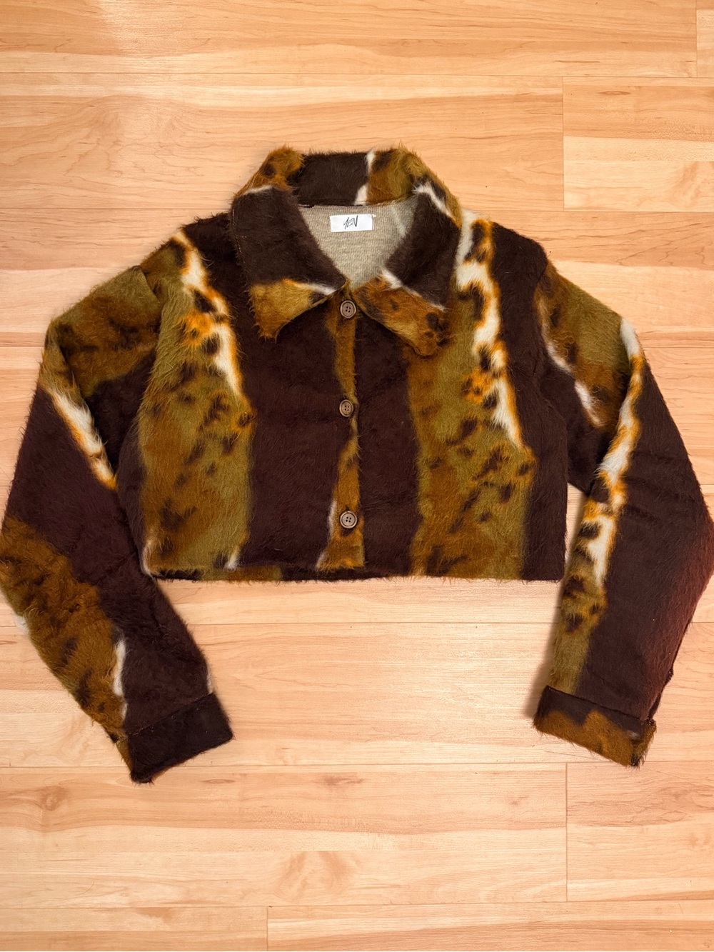 Calico Faux Fur Jacket